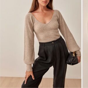 Reformation Hart Cashmere Sweater - grey